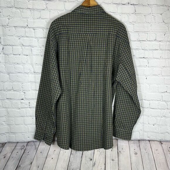 Ermenegildo Zegna Soft Louis Boston Blue Green Plaid Button Down Shirt Large L - Picture 7 of 16